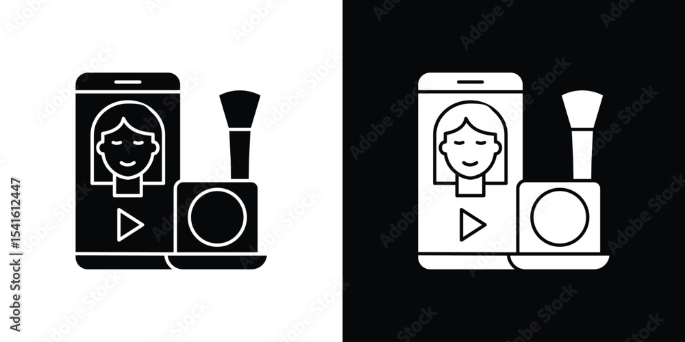 Poster Makeup tutorial video icon Vector scalable graphics