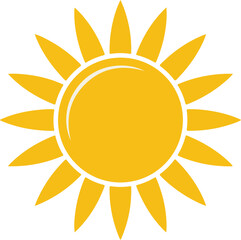 Yellow Sun Icon Simple Graphic Design vector