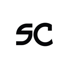 SC monogram logo design letter text name symbol monochrome logotype alphabet character simple logo