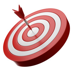 Red Target Bullseye Arrow. Concept of  Achieving Success. Goal Precision Marketing Strategy