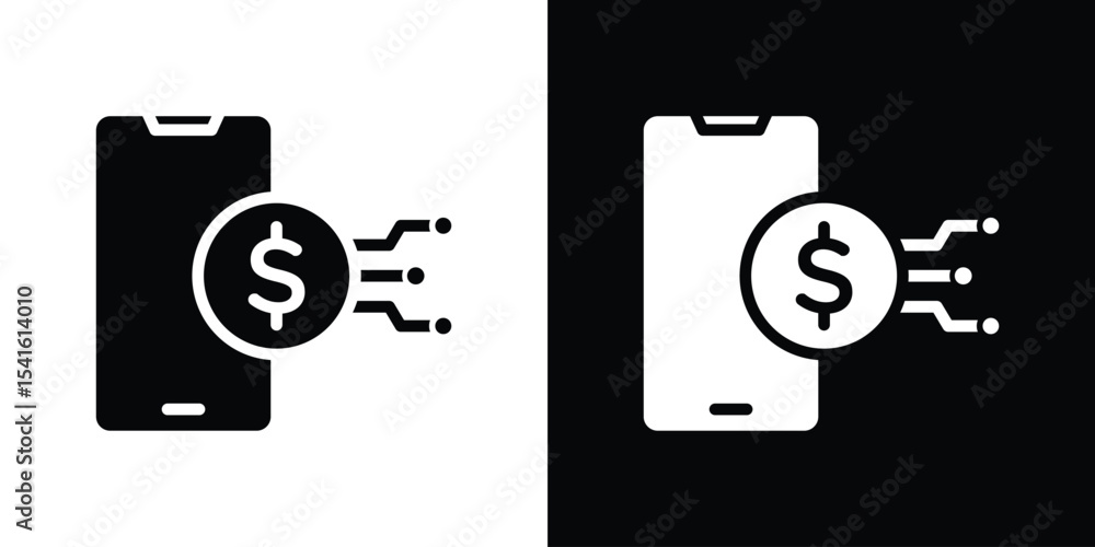 Poster mobile banking icon vector scalable graphics