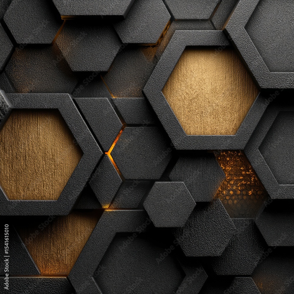 Poster elegant matte hexagon pattern with ambient shadows
