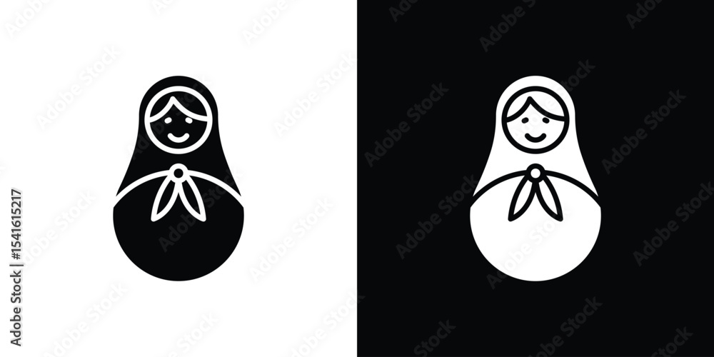 Poster nesting dolls icon vector scalable graphics