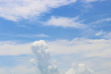 Bright blue sky and cloudy for graphic design or wallpaper.