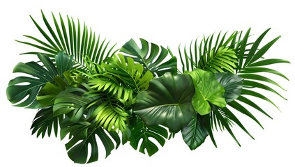 A collection of nine vibrant monstera leaves arranged aesthetically on a white background, showcasing their distinct shapes and hues.