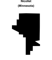 Nicollet (Minnesota) blank outline map