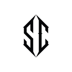 SC monogram logo design letter text name symbol monochrome logotype alphabet character simple logo