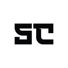 SC monogram logo design letter text name symbol monochrome logotype alphabet character simple logo