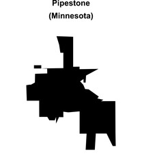Pipestone (Minnesota) blank outline map