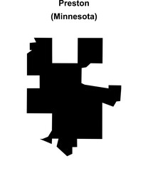 Obraz premium Preston (Minnesota) blank outline map