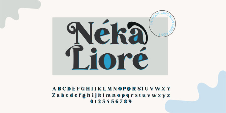 N&eacute;ka Lior&eacute; Serif Font Alphabet Display Typeface letters