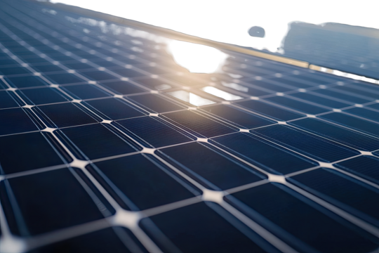 Close-up of solar panels, dark blue, grid pattern