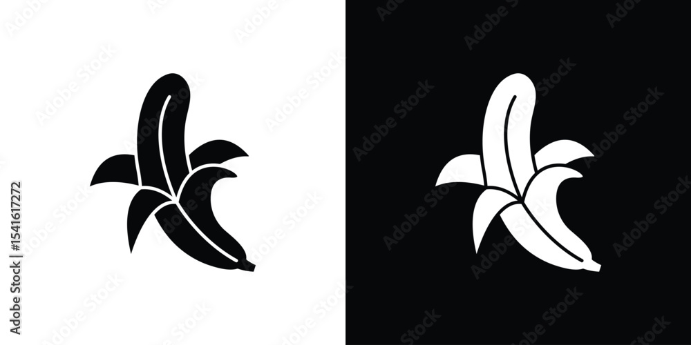 Poster peeled banana icon vector scalable graphics