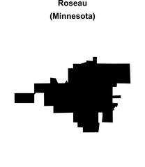 Fototapeta premium Roseau (Minnesota) blank outline map