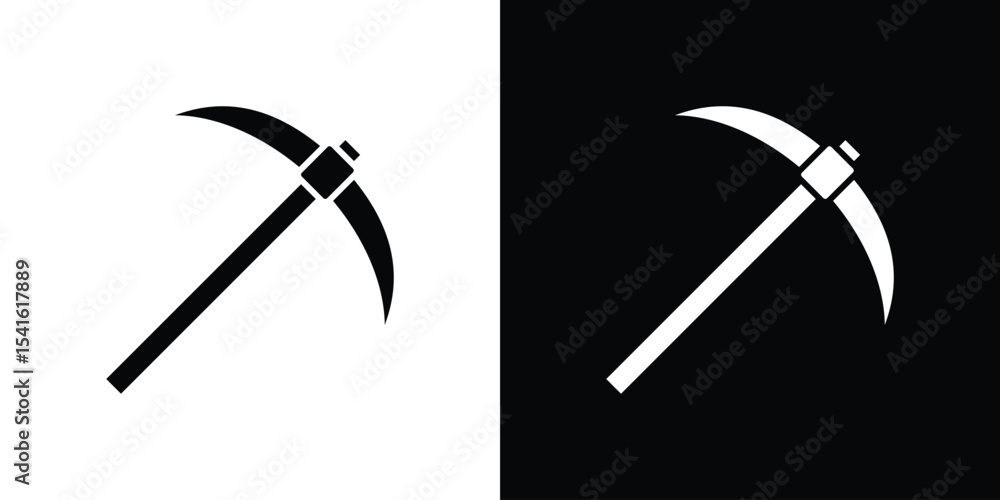 Poster pickaxe icon vector scalable graphics