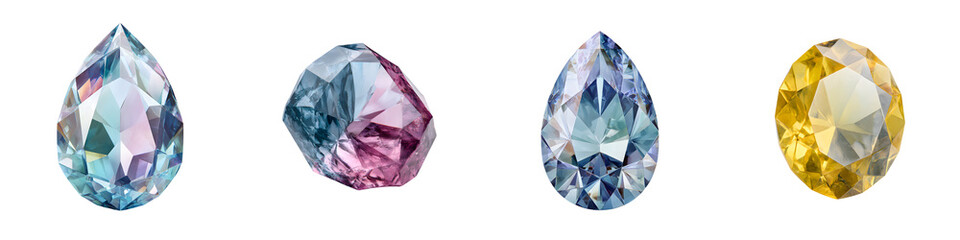 Assortment of colorful gemstone crystals