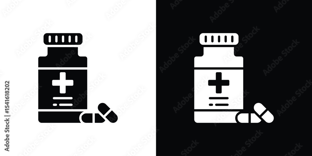 Poster pill bottle icon vector scalable graphics