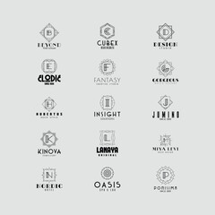 Collection of Stylish Geometric Logos for Various Business Types and Industries