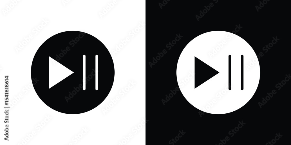 Poster Play pause icon Vector scalable graphics