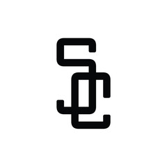 SC monogram logo design letter text name symbol monochrome logotype alphabet character simple logo