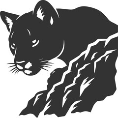 Wild animal cougar vector illustration silhouette