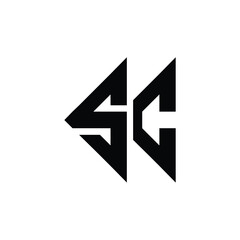 SC monogram logo design letter text name symbol monochrome logotype alphabet character simple logo