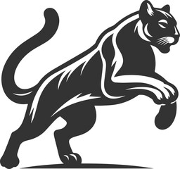 Wild animal cougar vector illustration silhouette