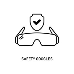 Icon a safety goggles, isolated against a clean background.