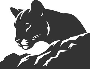 Wild animal cougar vector illustration silhouette