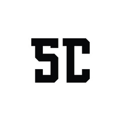 SC monogram logo design letter text name symbol monochrome logotype alphabet character simple logo