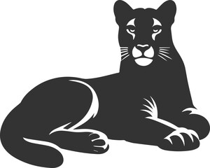 Wild animal cougar vector illustration silhouette