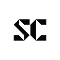 SC monogram logo design letter text name symbol monochrome logotype alphabet character simple logo