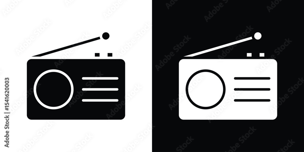 Poster radio icon vector scalable graphics