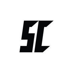SC monogram logo design letter text name symbol monochrome logotype alphabet character simple logo