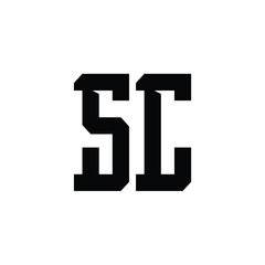 SC monogram logo design letter text name symbol monochrome logotype alphabet character simple logo