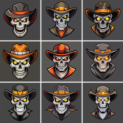 Beautiful skull logo vector illustration isolated on white background.