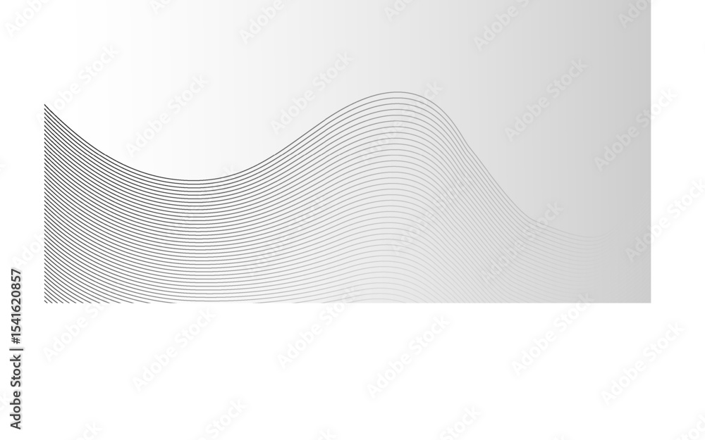 Poster gray and white abstract background, black wavy lines on white abstract background design, digital fu