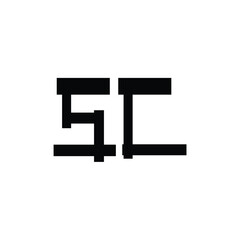 SC monogram logo design letter text name symbol monochrome logotype alphabet character simple logo