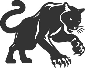 Wild animal cougar vector illustration silhouette