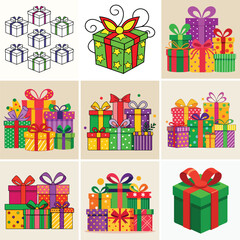 Christmas Icons set vector illustration isolated on white background.