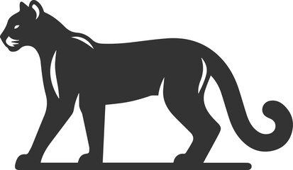 Fototapeta premium Wild animal cougar vector illustration silhouette