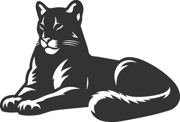 Wild animal cougar vector illustration silhouette