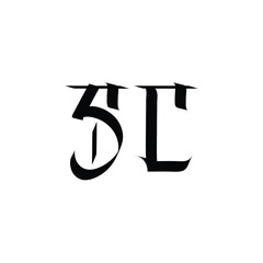 SC monogram logo design letter text name symbol monochrome logotype alphabet character simple logo