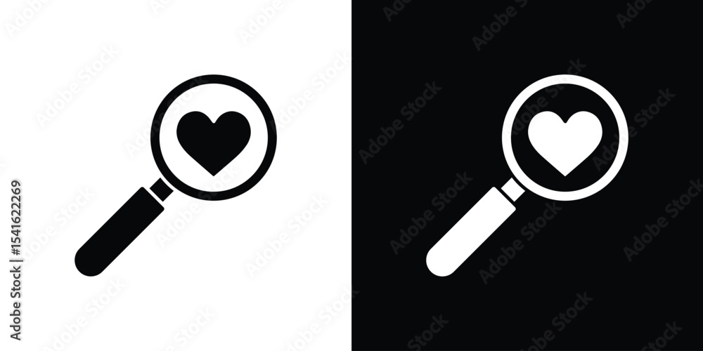 Poster search heart icon vector scalable graphics