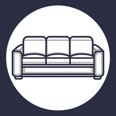 Sofa icon in minimal style