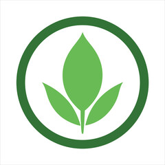 Sustainable Brand Leaf Emblem Design Concept