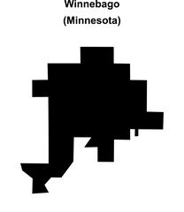 Winnebago (Minnesota) blank outline map