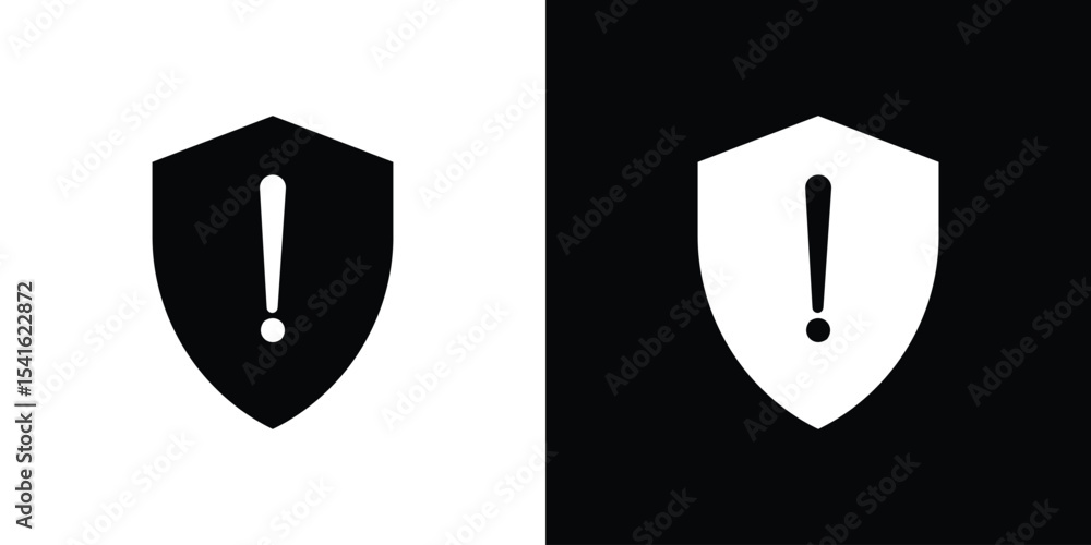 Poster shield exclamation icon vector scalable graphics