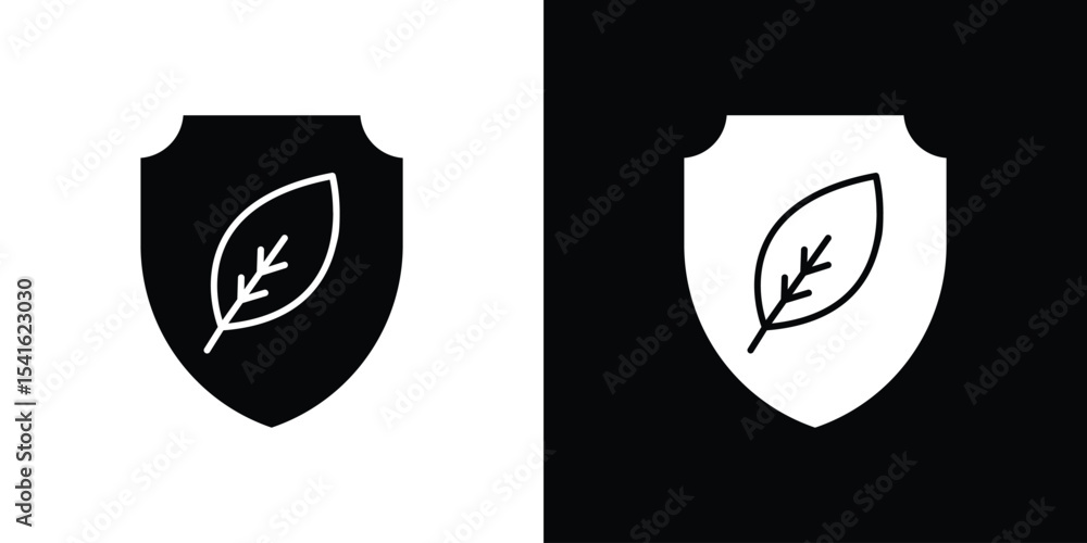 Poster shield with leafs icon vector scalable graphics