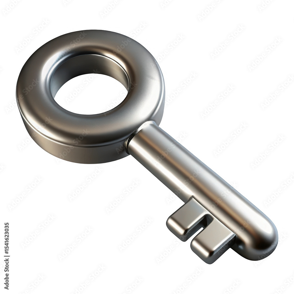 Poster metallic key image isolated on transparent background